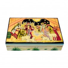 Painted Wooden Box - Nativity Scene Painted Wooden Box - Nativity Scene