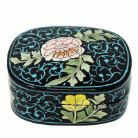 Papier-mâché Rectangle Box (Large) - Pink Flower Papier-mâché Rectangle Box (Large) - Pink Flower