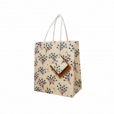 Lokta Paper Medium Bag - Blue Flowers (pack of 6)