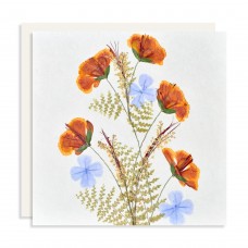 Flower Card - Orange & Lilac (pack of 6 cards)