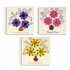 Paper Flower Card - Messages Assorted (pack of 6) Paper Flower Card - Messages Assorted (pack of 6)