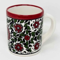 Ceramic Large Mug - Lantana Green & Burgundy (pack of 4)