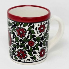 Ceramic Large Mug - Lantana Green & Burgundy (pack of 4)