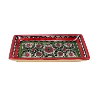 Ceramic Tray - Lantana Green & Burgundy (pack of 3) Ceramic Tray - Lantana Green & Burgundy (pack of 3)