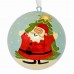 Small 2" Papier-mâché Bauble - Santa and Snowman with Tree