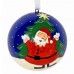 Small 2" Papier-mâché Bauble - Santa and Snowman with Tree