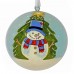 Small 2" Papier-mâché Bauble - Santa and Snowman with Tree