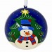 Small 2" Papier-mâché Bauble - Santa and Snowman with Tree