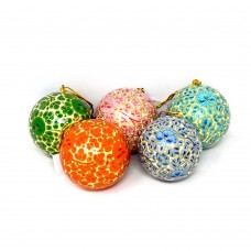 Large 3" Papier-mâché Bauble - Kashmir on White