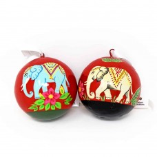 Large 3" Papier-mâché Bauble - Elephants