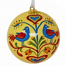 Large 3" Papier-mâché Bauble - Two Turtle Doves