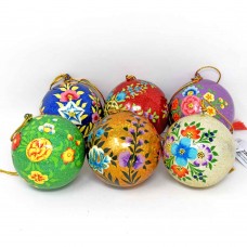 Large 3" Papier-mâché Bauble - Glitter Assorted