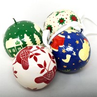 Small 2" Papier-mâché Bauble - Christmas Assorted