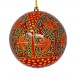 Large 3" Papier-mâché Bauble - Chinar 3 Leaf on Black - Assorted Large 3" Papier-mâché Bauble - Chinar 3 Leaf on Black - Assorted