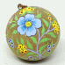 Large 3" Papier-mâché Bauble - Flowers on Natural