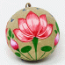 Large 3" Papier-mâché Bauble - Flowers on Natural
