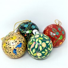 Large 3" Papier-mâché Bauble - Assorted Birds