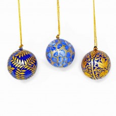 Mini 1" Papier-mâché Bauble - Blue Assortment Mini 1" Papier-mâché Bauble - Blue Assortment