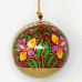 Mini 1"Papier-mâché Bauble - Kisdar Flower Assorted