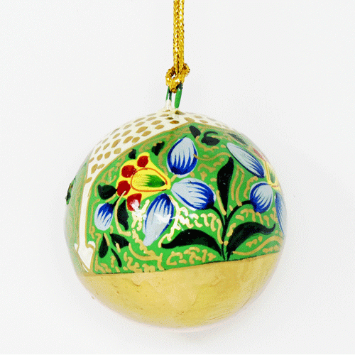 premium papiermâché bauble kashmir flower