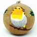 Large 3" Papier-mâché Bauble -Natural Blue Tit and Robin