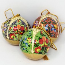 Small 2" Papier-mâché Bauble -Kisdar Flower Assorted