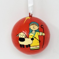 Small 2" Papier-mâché Bauble - Nativity Play Shepherd