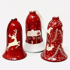 Large Painted Bell - Christmas Red Assorted (pack of 12) Large Painted Bell - Christmas Red Assorted (pack of 12)