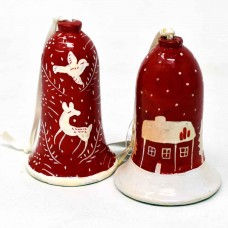Small Painted Bell - Red Scenes Assorted