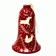 Large Painted Bell - Woodland Forest - Red Large Painted Bell - Woodland Forest - Red