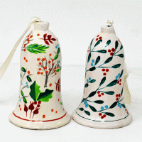 Small Painted Bell - Winter Leaves Mix (pack of 12)