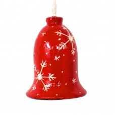Small Painted Bell - White Stars on Red Small Painted Bell - White Stars on Red
