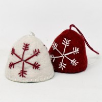Felt Hanging Bells - Red & White Assorted (pack size - 6) Felt Hanging Bells - Red & White Assorted (pack size - 6)