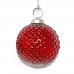 Glass Large Baubles - Set of 6  in Red and Gold