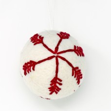 Felt Hanging Baubles - Snowflake on White (pack size - 6) Felt Hanging Baubles - Snowflake on White (pack size - 6)