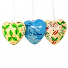 Large Papier-mâché Heart - Christmas Assorted Large Papier-mâché Heart - Christmas Assorted