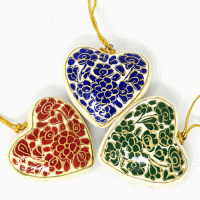 Small Papier-mâché Heart -Assorted Sonamarg designs Small Papier-mâché Heart -Assorted Sonamarg designs