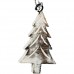 Mango Wood Decorations -White Christmas - pack of 6