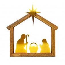 Gold Nativity Scene - Medium- Wooden Base (pack size 3)