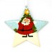 Large Painted Star - Santa and Snowman with Tree