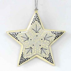 Large Painted Star - Chinar Silver on White