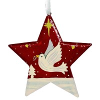 Large Painted Star - Red Dove in Flight