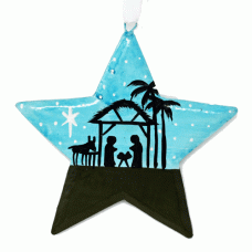 Large Painted Star - Silhouette Nativity
