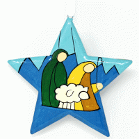Large Painted Star - Stained Glass Shepherds