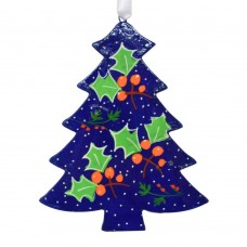 Large Painted Tree - Winter Leaves - Blue (pack of 12)