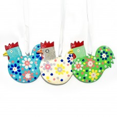 Flat Hanging Chicken - Fun Flowers (pack of 12)
