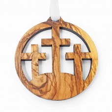 Olive Wood Decoration - 3 Crosses (Pack of 12)