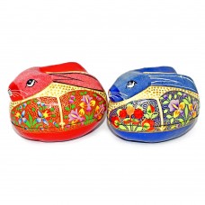 Rabbit Box - Red and Blue Kashmir assorted (Medium) Rabbit Box - Red and Blue Kashmir assorted (Medium)