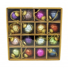 Glass Baubles - Assorted Colours  (pack size 16)