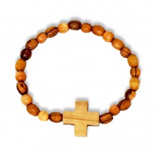 Olive Wood Bracelet with Wooden Cross (pack of 6) Olive Wood Bracelet with Wooden Cross (pack of 6)